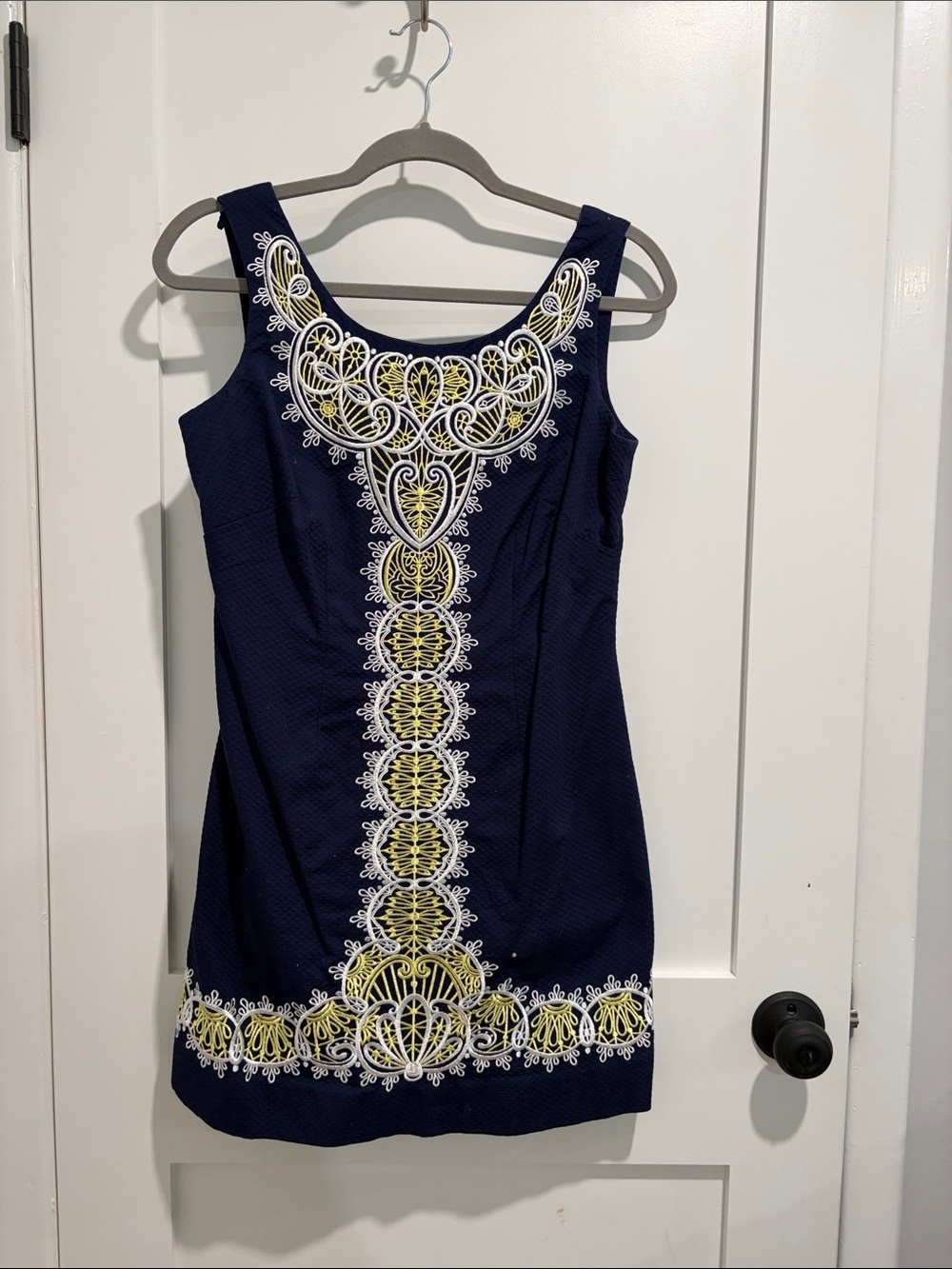 Lilly Pulitzer Navy Mini Dress with White & Yellow Embroidery